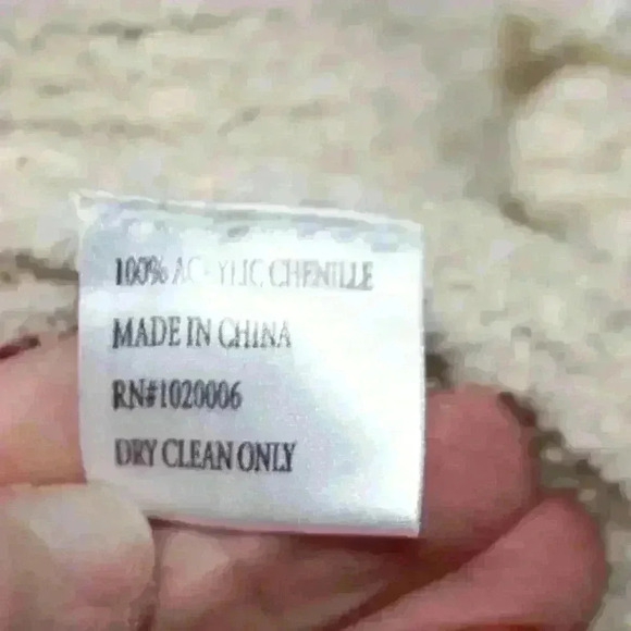 CHENILLE Knit Crochet Creme Super Soft Elegant Boho Cardigan Sweater Women Large - Picture 5 of 9